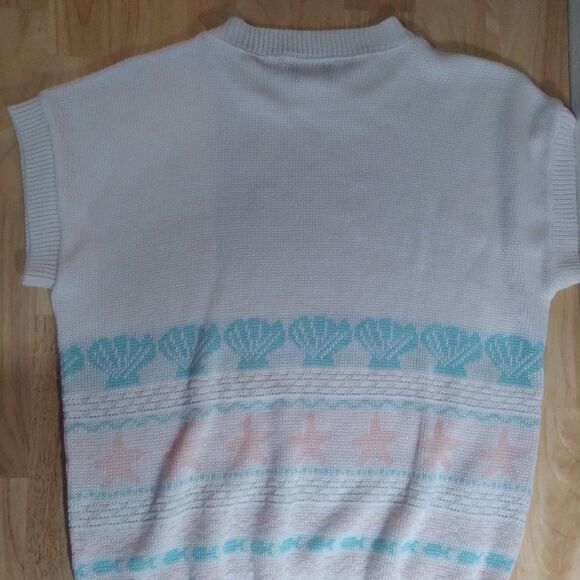 Vintage Separate Scene Ocean Pattern Sweater Vest - Picture 5 of 7